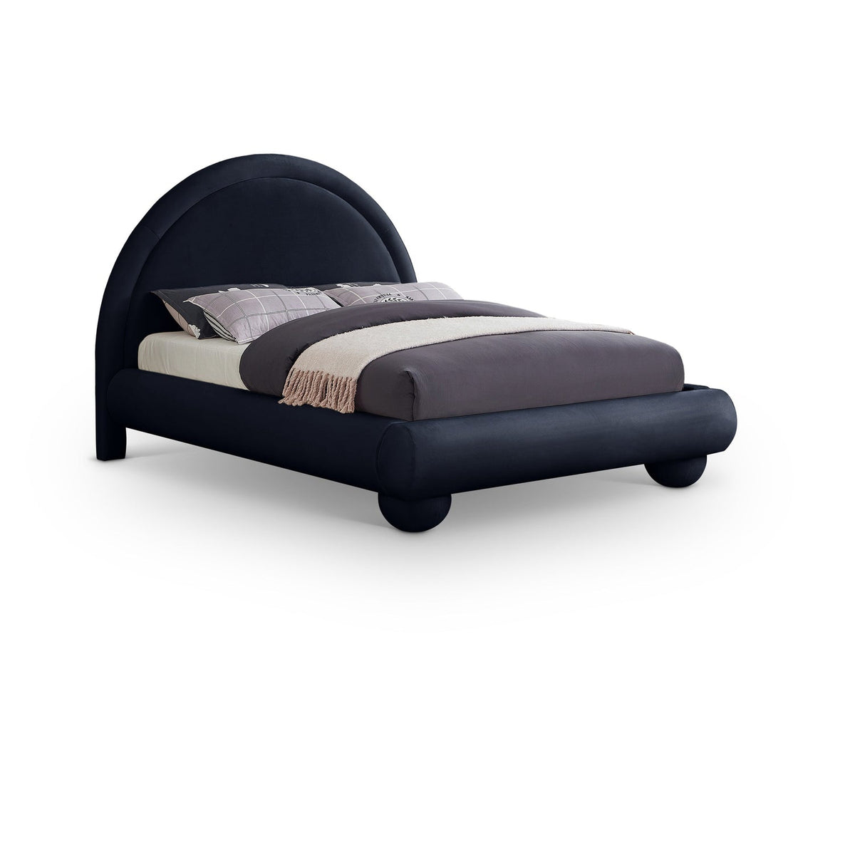 Madrid Navy Velvet Upholstered Bed