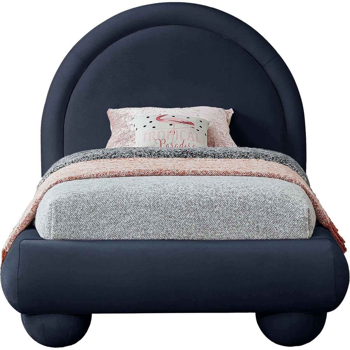 Madrid Navy Velvet Upholstered Bed