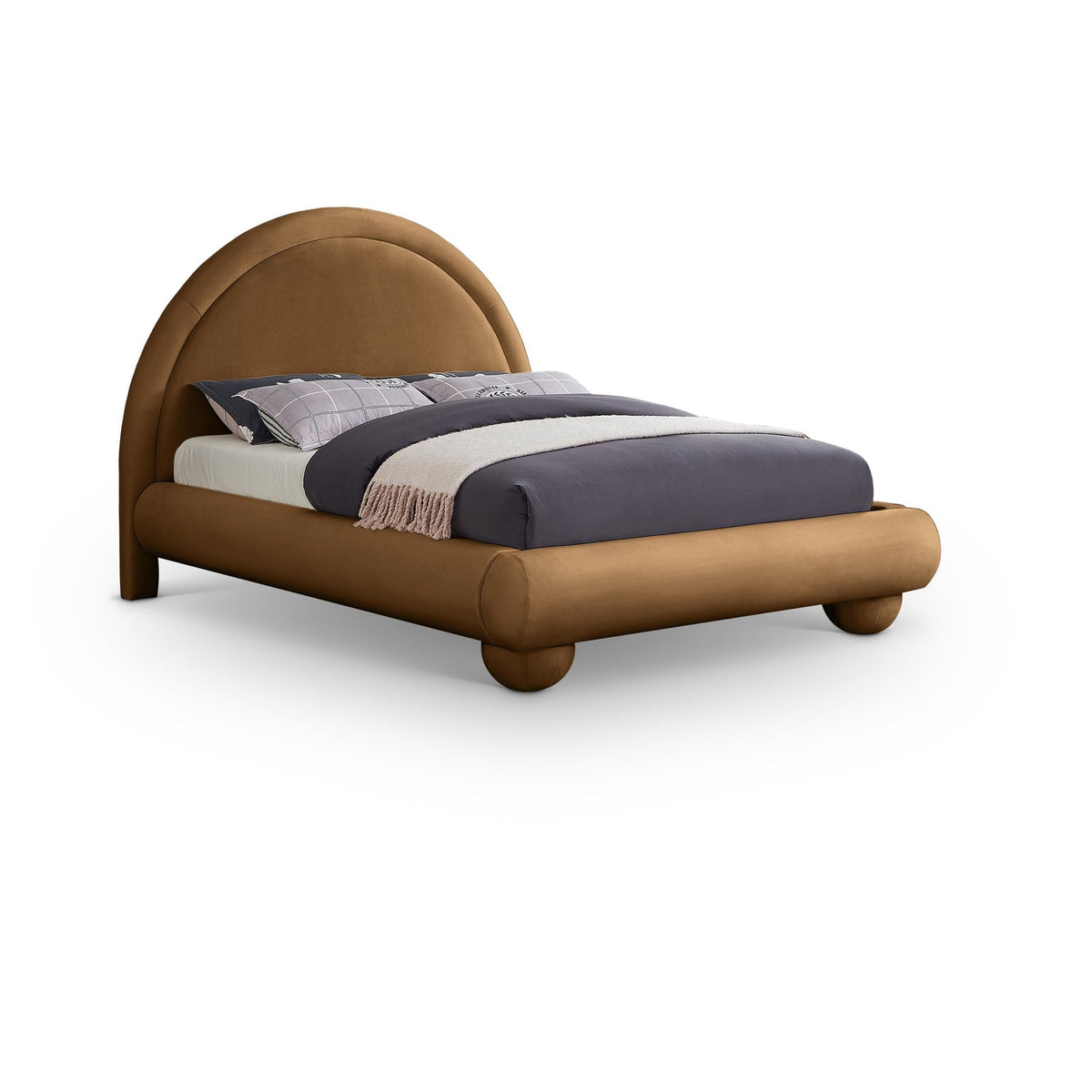 Madrid Saddle Velvet Upholstered Bed