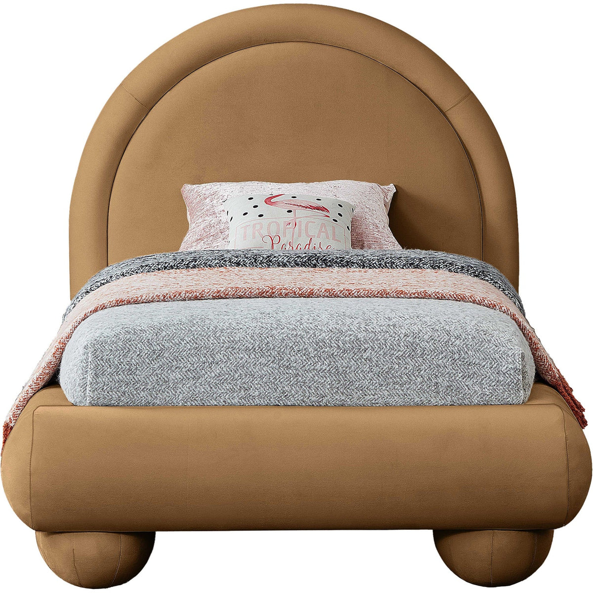 Madrid Saddle Velvet Upholstered Bed