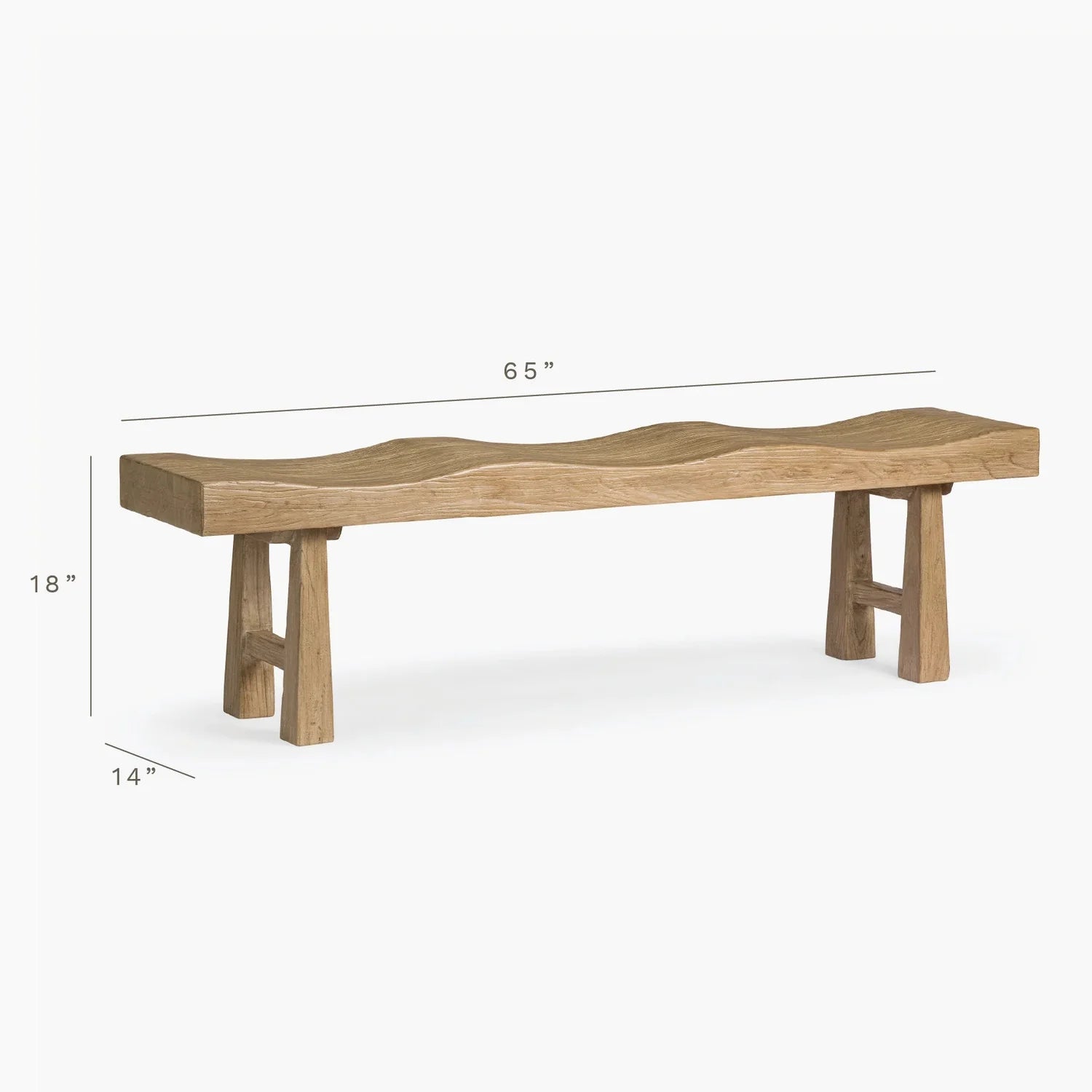 Button Atelier x Co. House Designs Mesa Reclaimed Elm Brown Bench