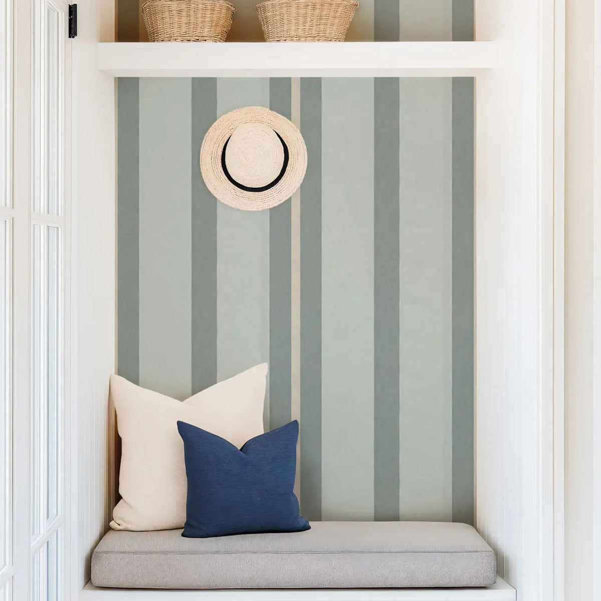 Mitchell Black Miami Stripe Wallpaper