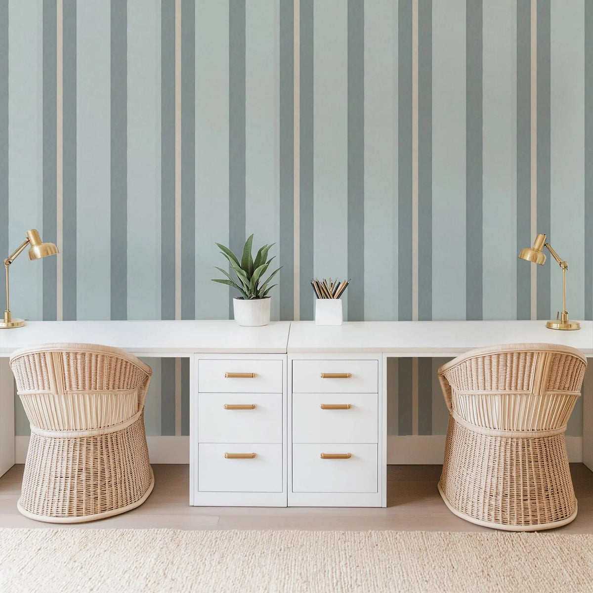 Mitchell Black Miami Stripe Wallpaper