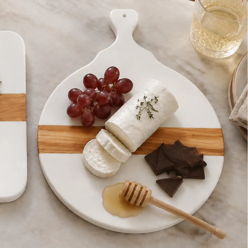 Etu Home Mod White Small Round Cheese Board