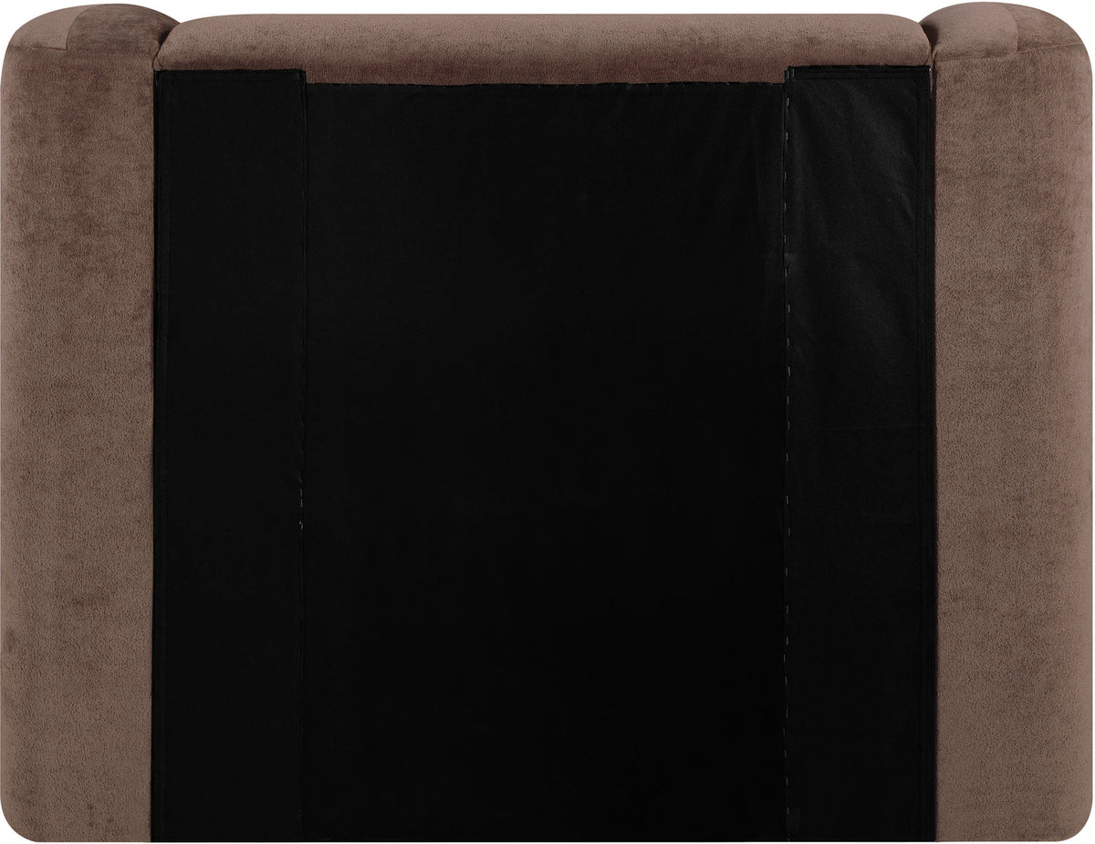 Modena Brown Chenille Fabric Upholstered Bed
