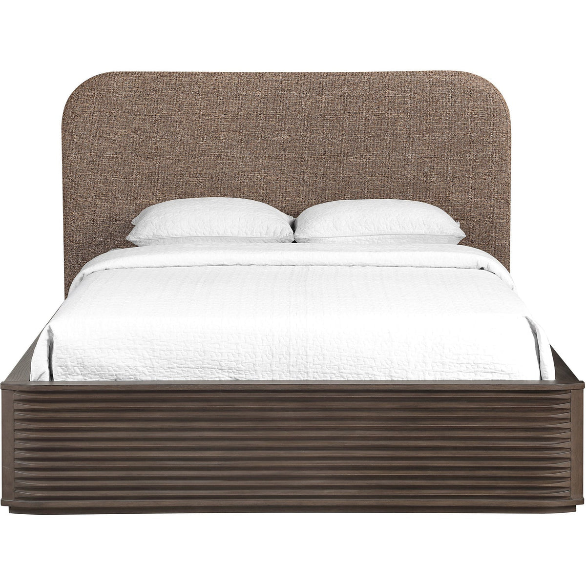 Morino Browninterwoven Fabric Upholstered Bed