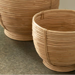 Cane Rattan Decorative Footed Bowl Set of 2