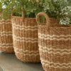 Seagrass & Jute Round Handle Basket Set of 3