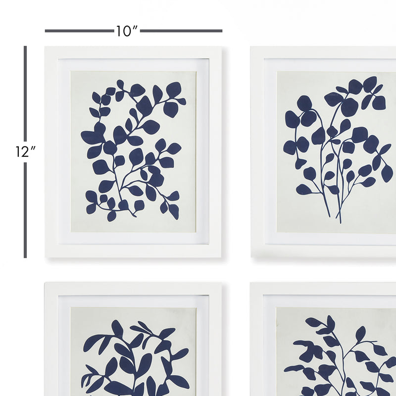 Leafy Vine Print Wall Art Set of 4