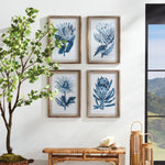 Indigo Protea Print Wall Art Set of 4