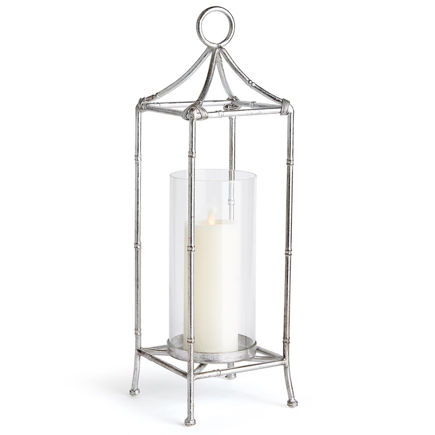Daphne Silver Candle Lantern