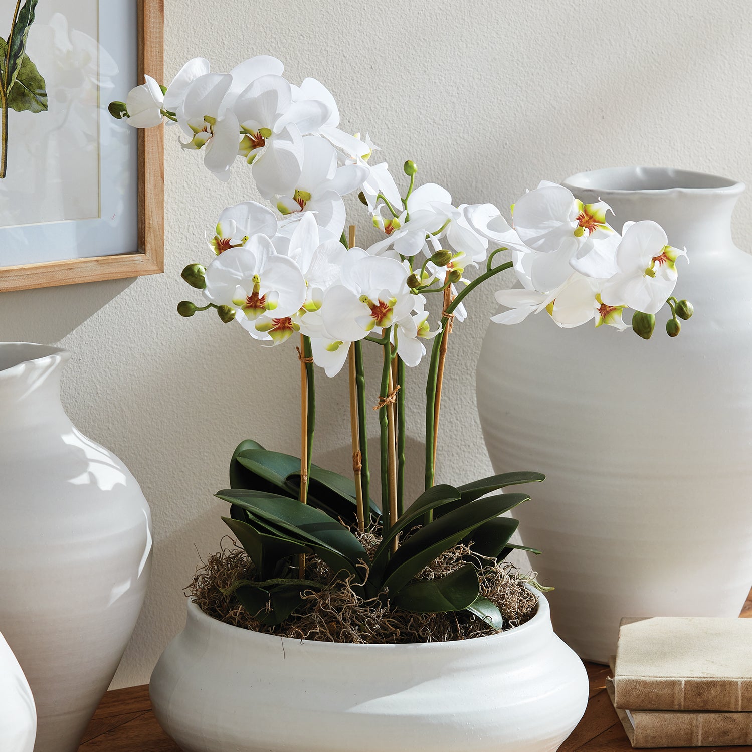 Phalaenopsis Orchid 20in Drop-In Faux Plant