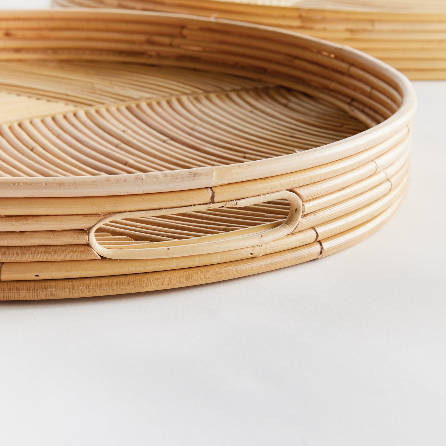 Jelani Cane Oval Tray Set of 2