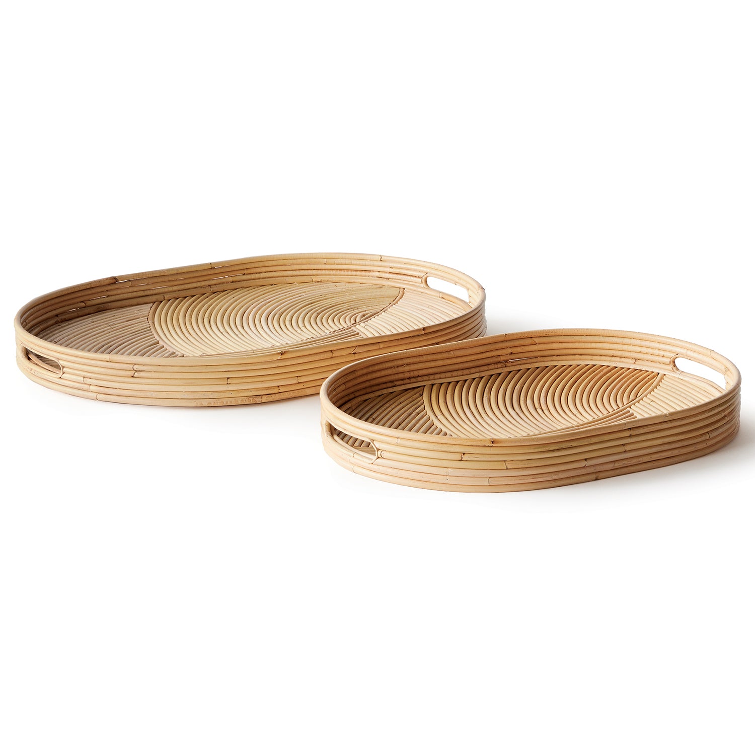 Jelani Cane Oval Tray Set of 2