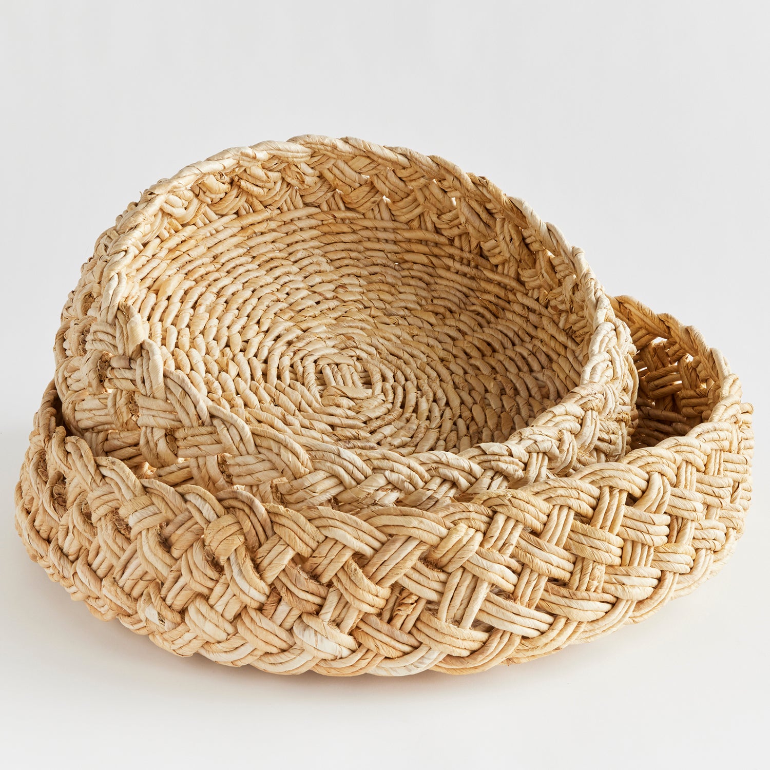 Abaca French Braided Basket Set of 2