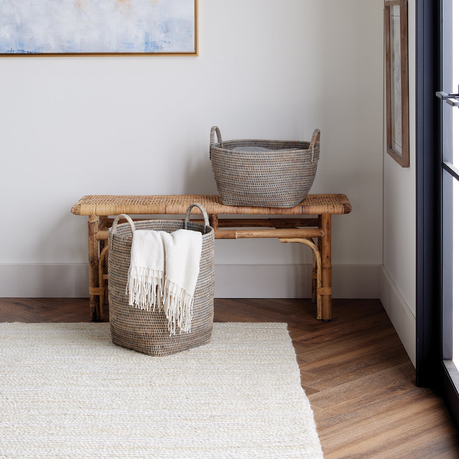 Burma Rattan Orchard Basket Set of 2