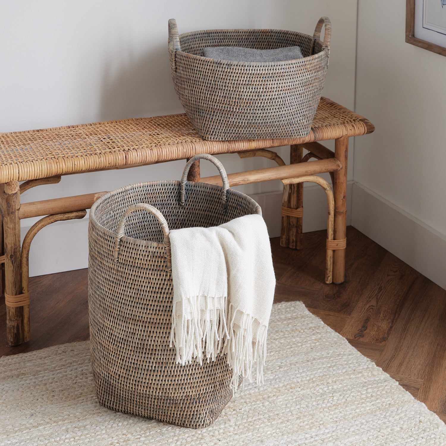 Burma Rattan Orchard Basket Set of 2