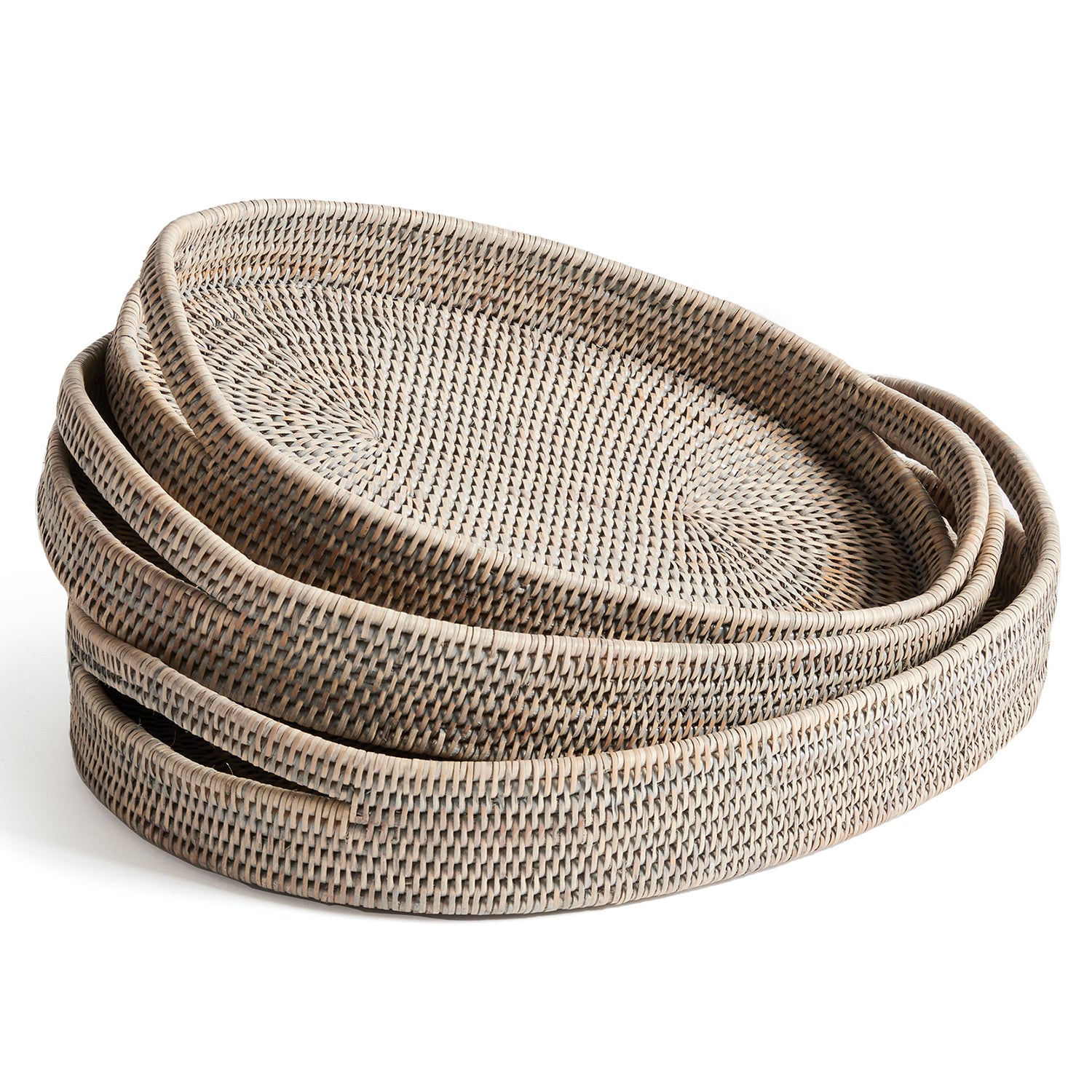 Burma Rattan Oval Serving Tray Set of 3