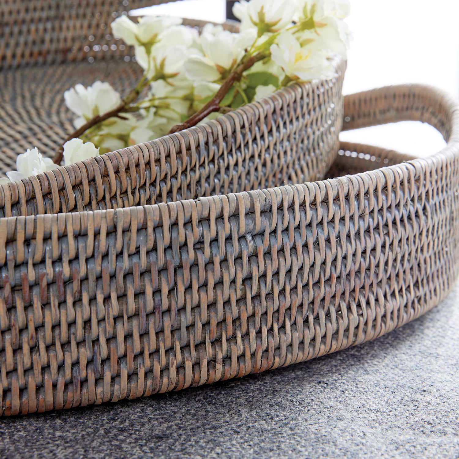 Burma Rattan Oval Serving Tray Set of 3