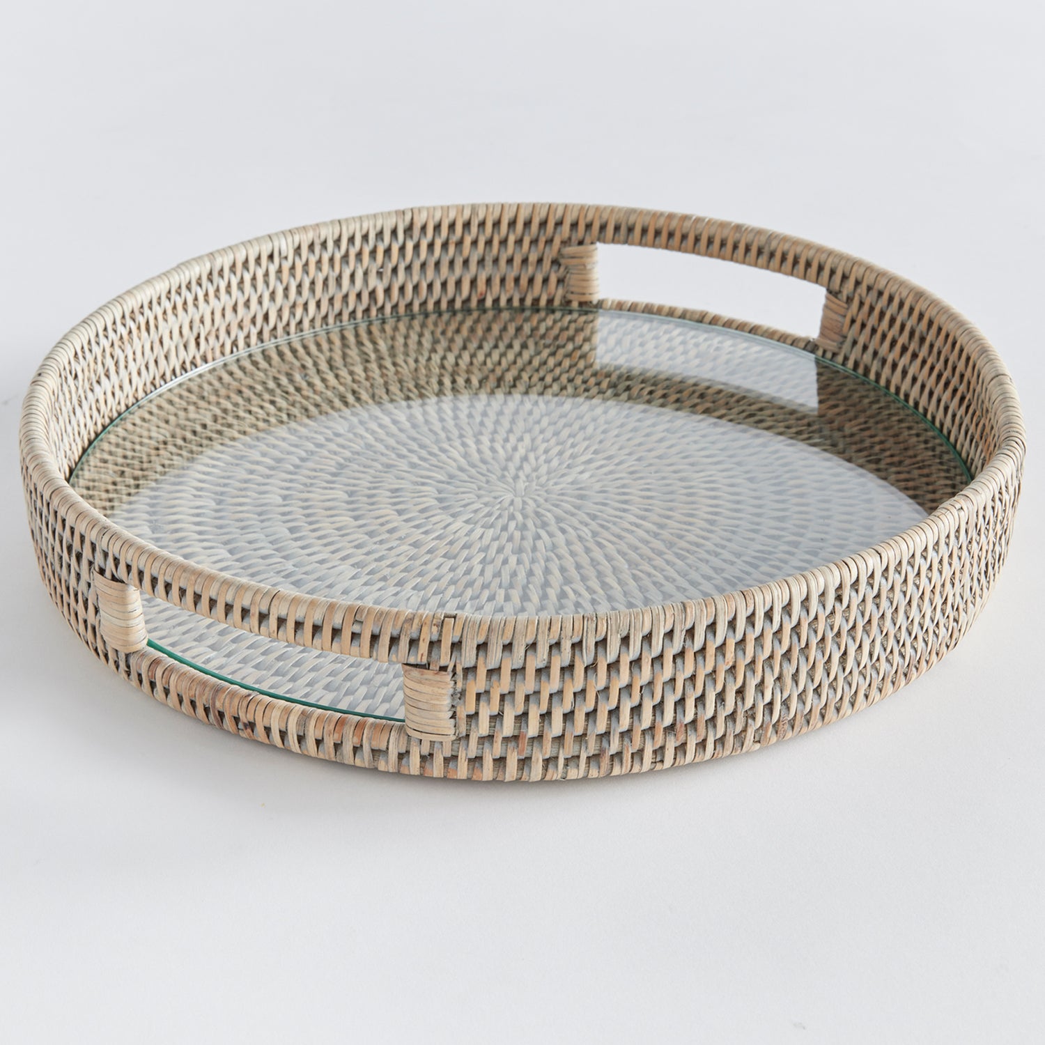Burma Rattan Round Serving Tray