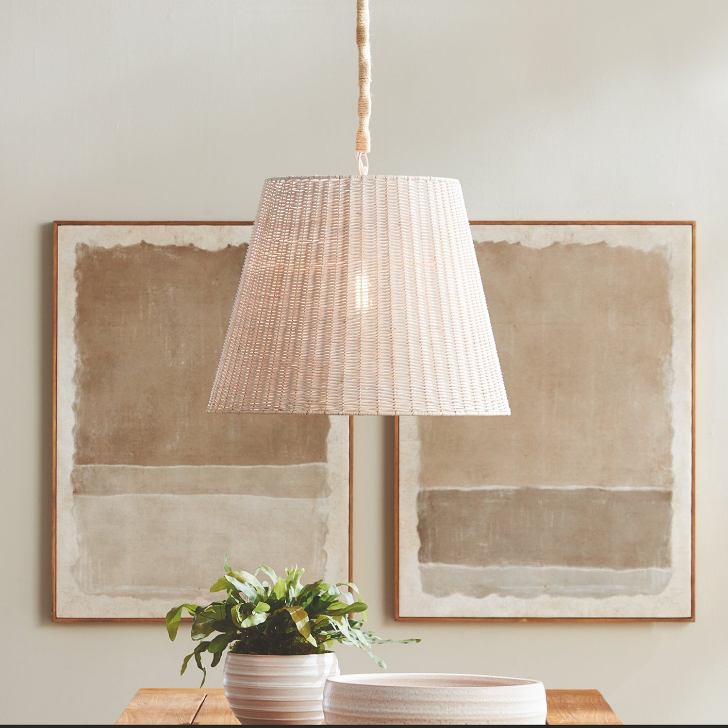 Linette Rattan Large Pendant