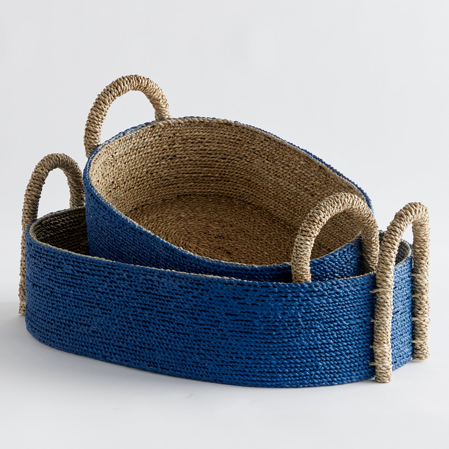 Tiana Seagrass Long Oval Basket Set of 2