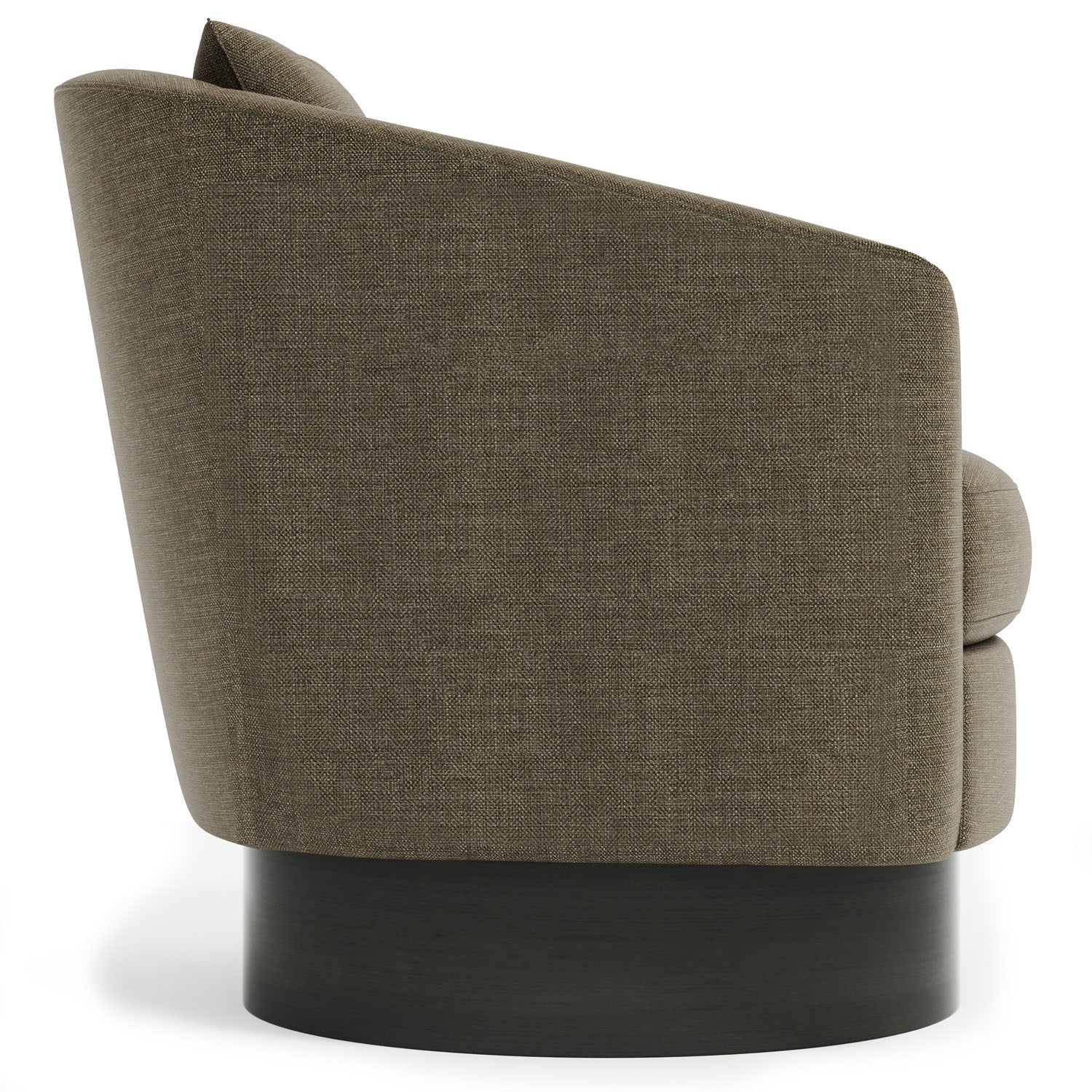 Bernhardt Camino Dusk Swivel Chair, side profile view