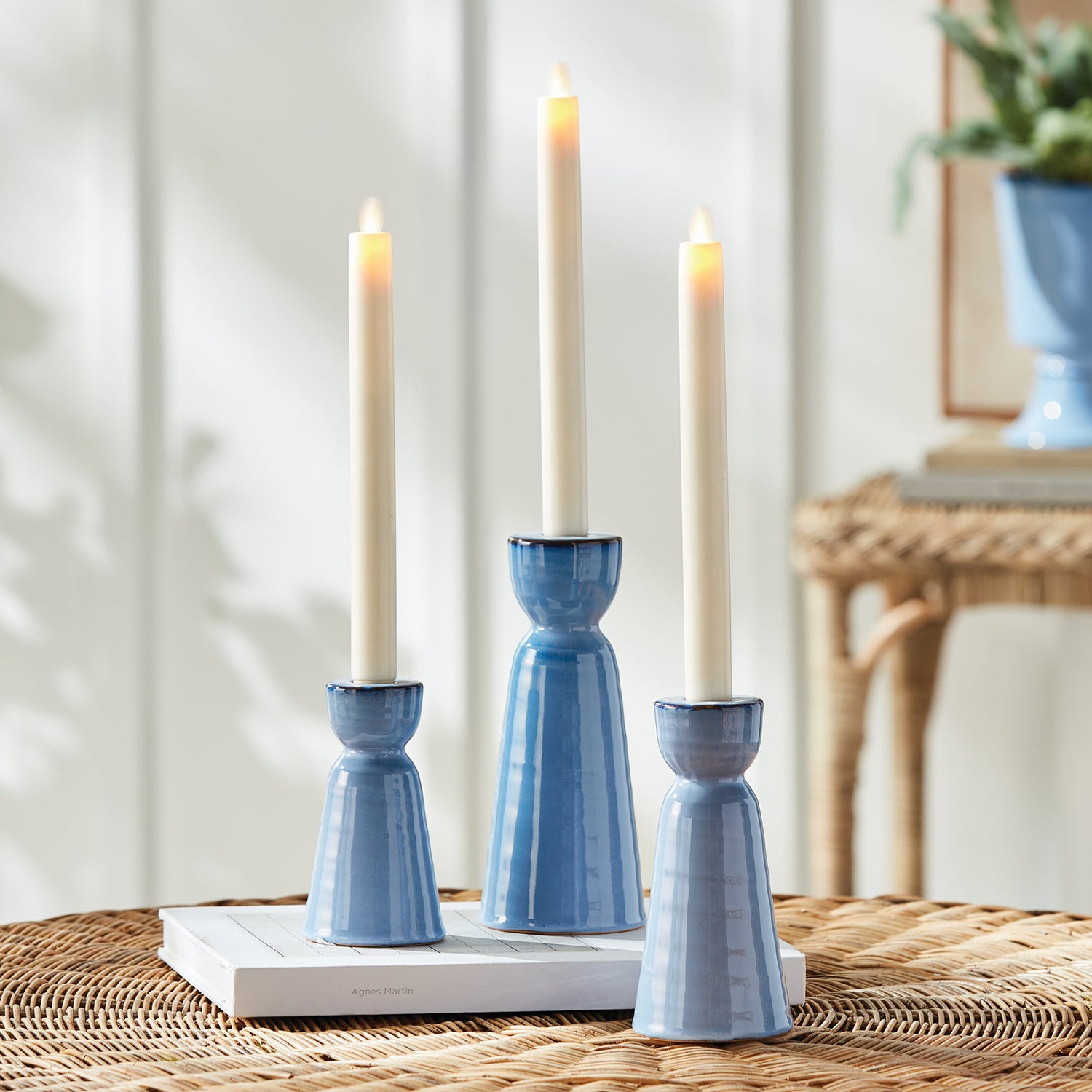 Libbey Taper Candle Holder Set of 3
