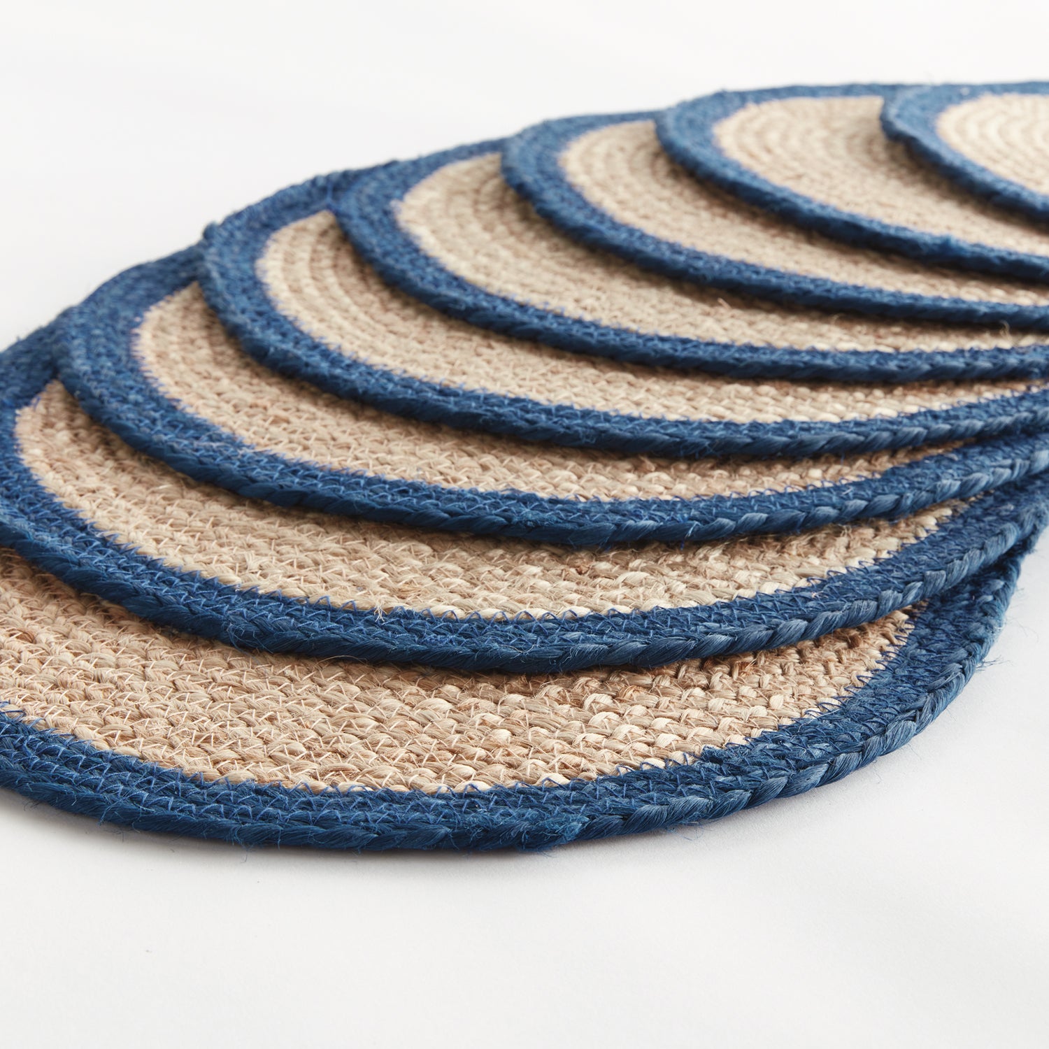 Jute Coil Oval Placement Set of 8