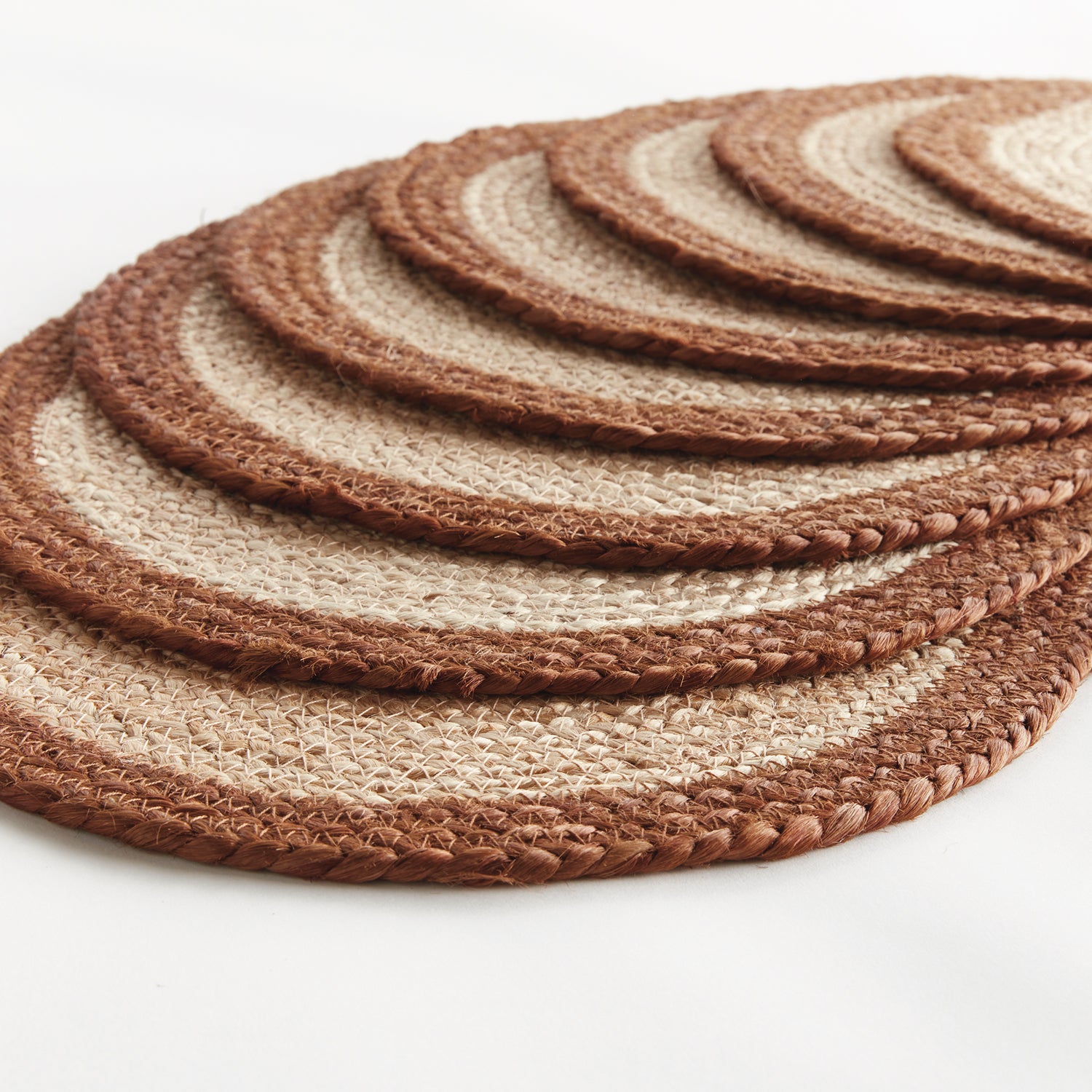 Jute Coil Oval Placement Set of 8