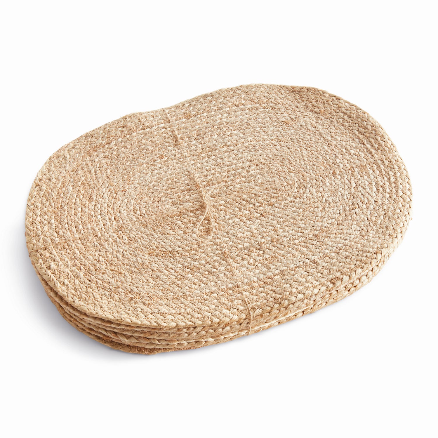 Jute Coil Oval Placement Set of 8
