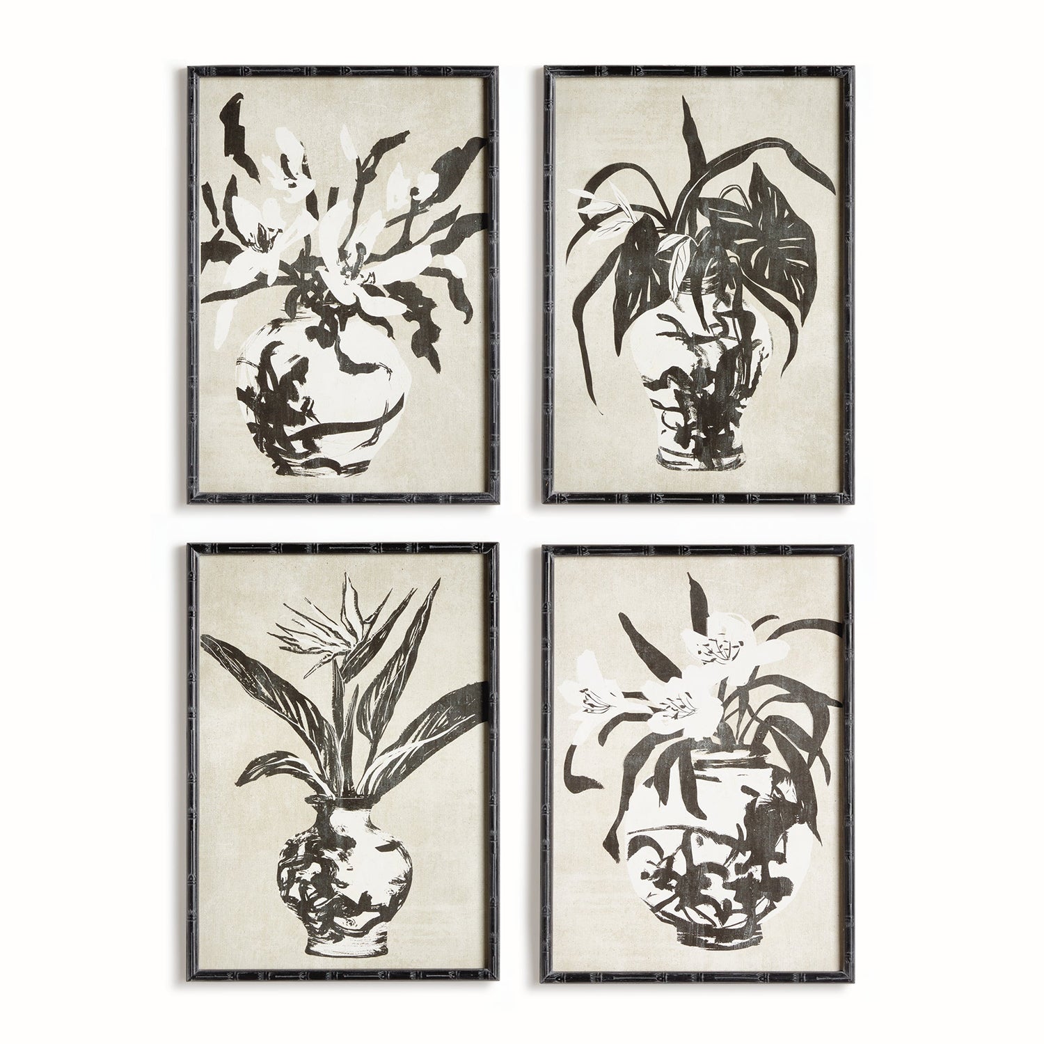 Chinoiserie Noir Print Set of 4