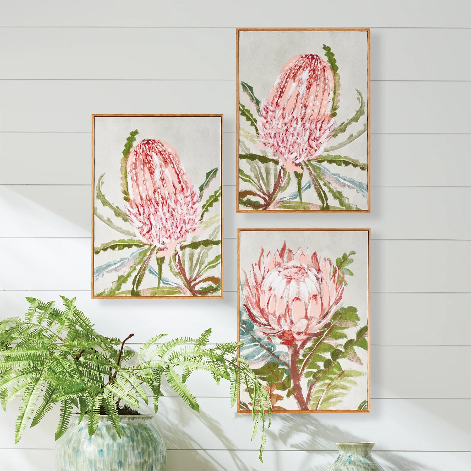 Queen Protea Gicless Wall Artwork Set of 3