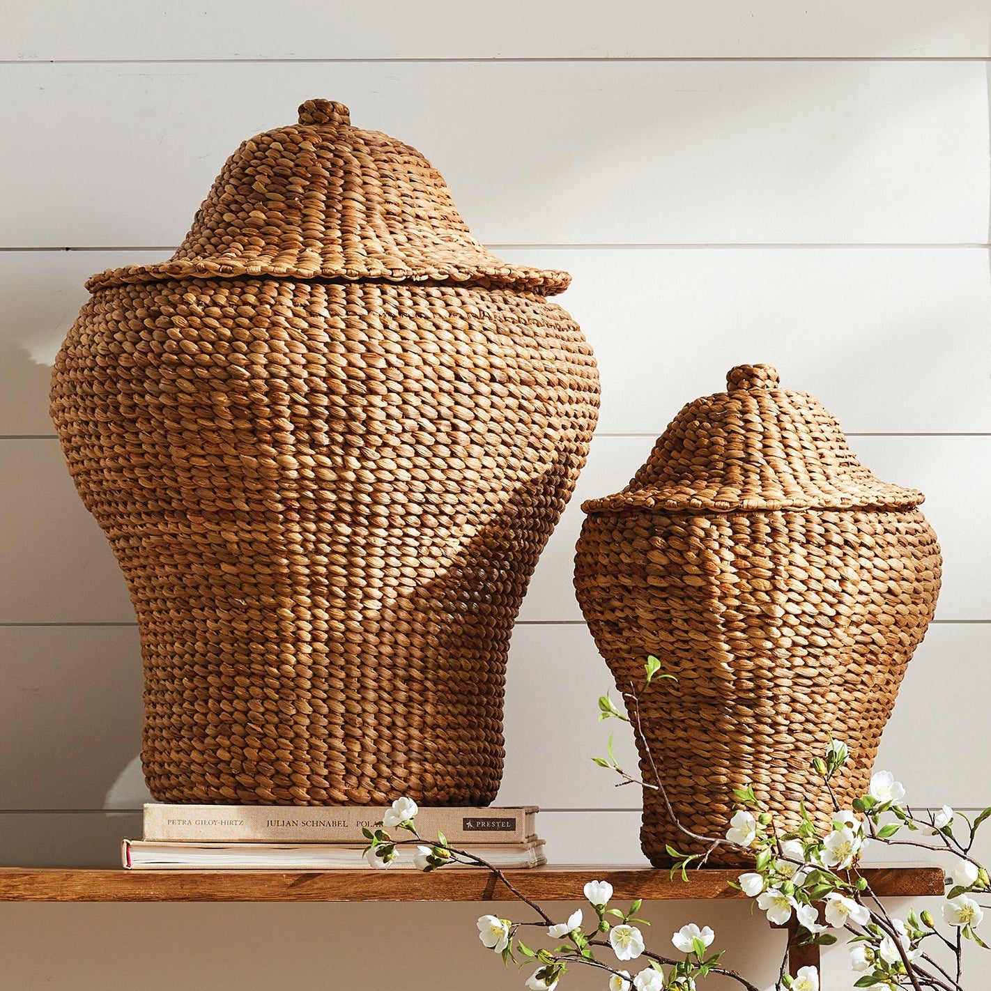 Water Hyacinth Ginger Jar Set of 2