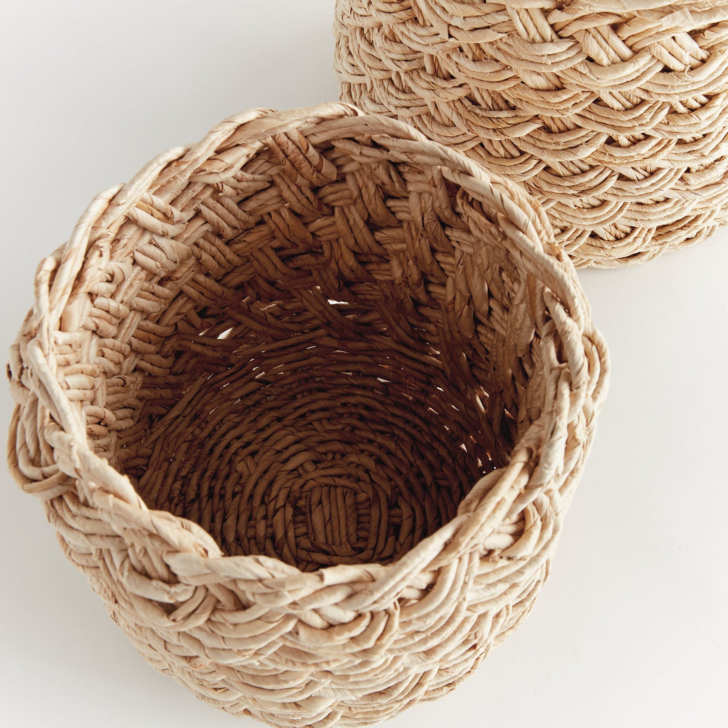 Abaca French Braid Storage Basket Set of 2