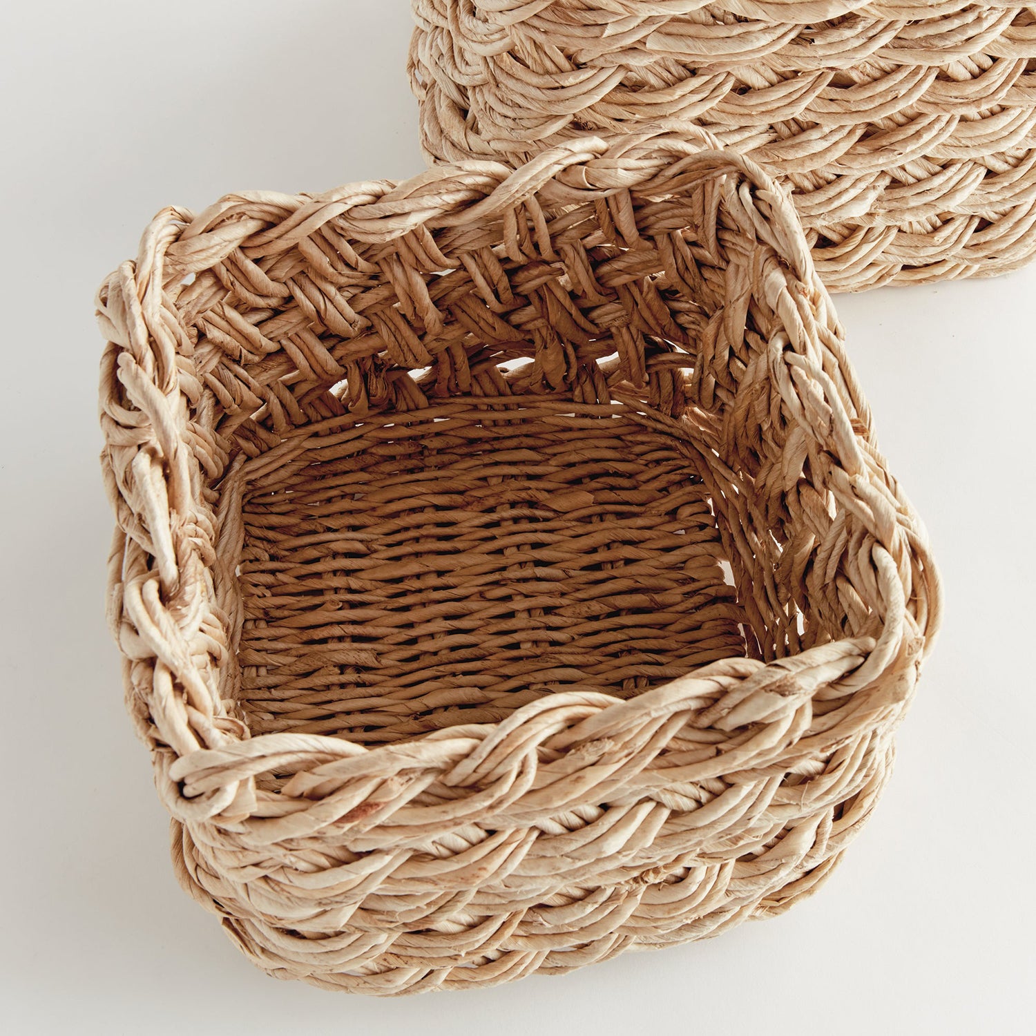 Abaca French Braid Storage Basket Set of 2