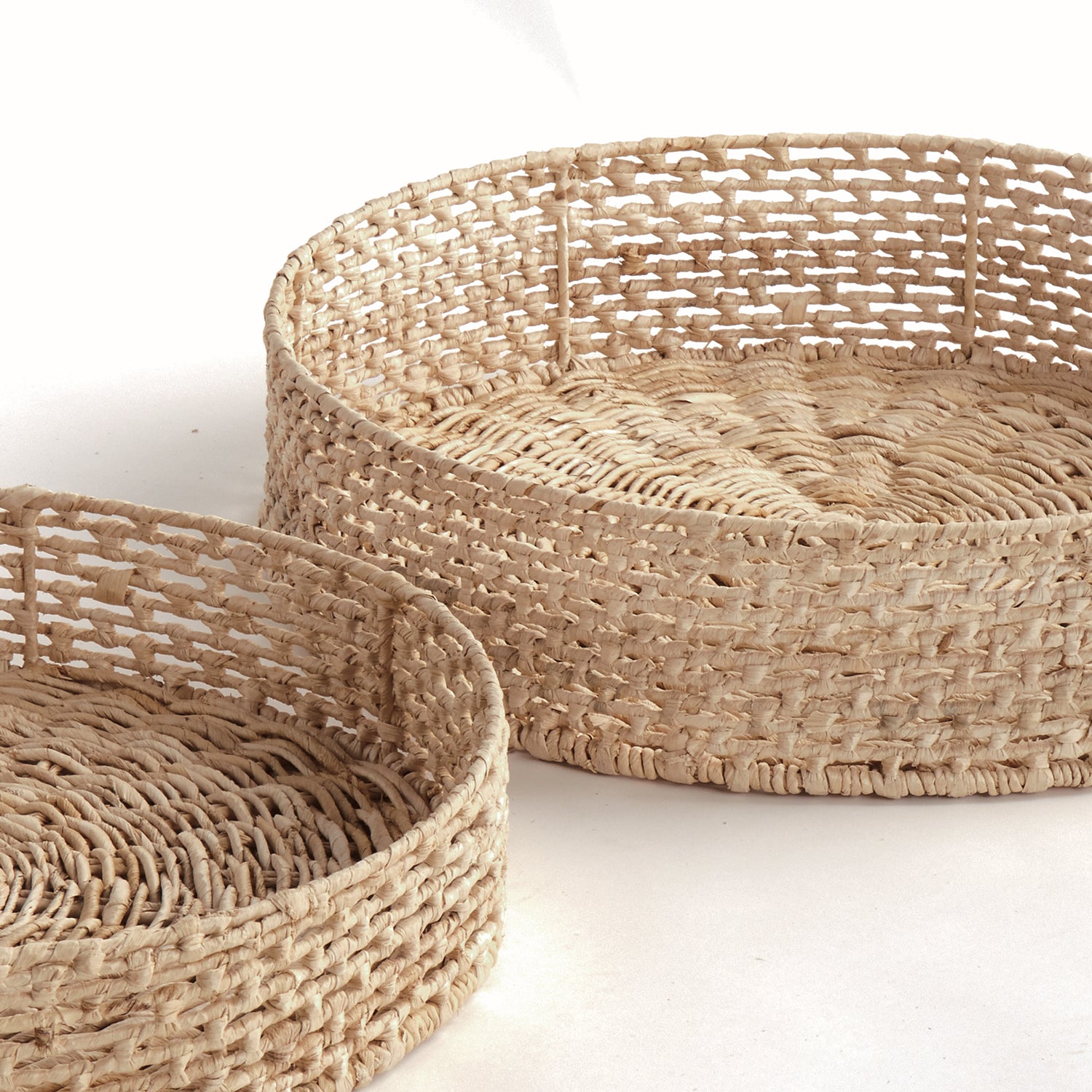 Juliet Abaca Round Tray Set of 2