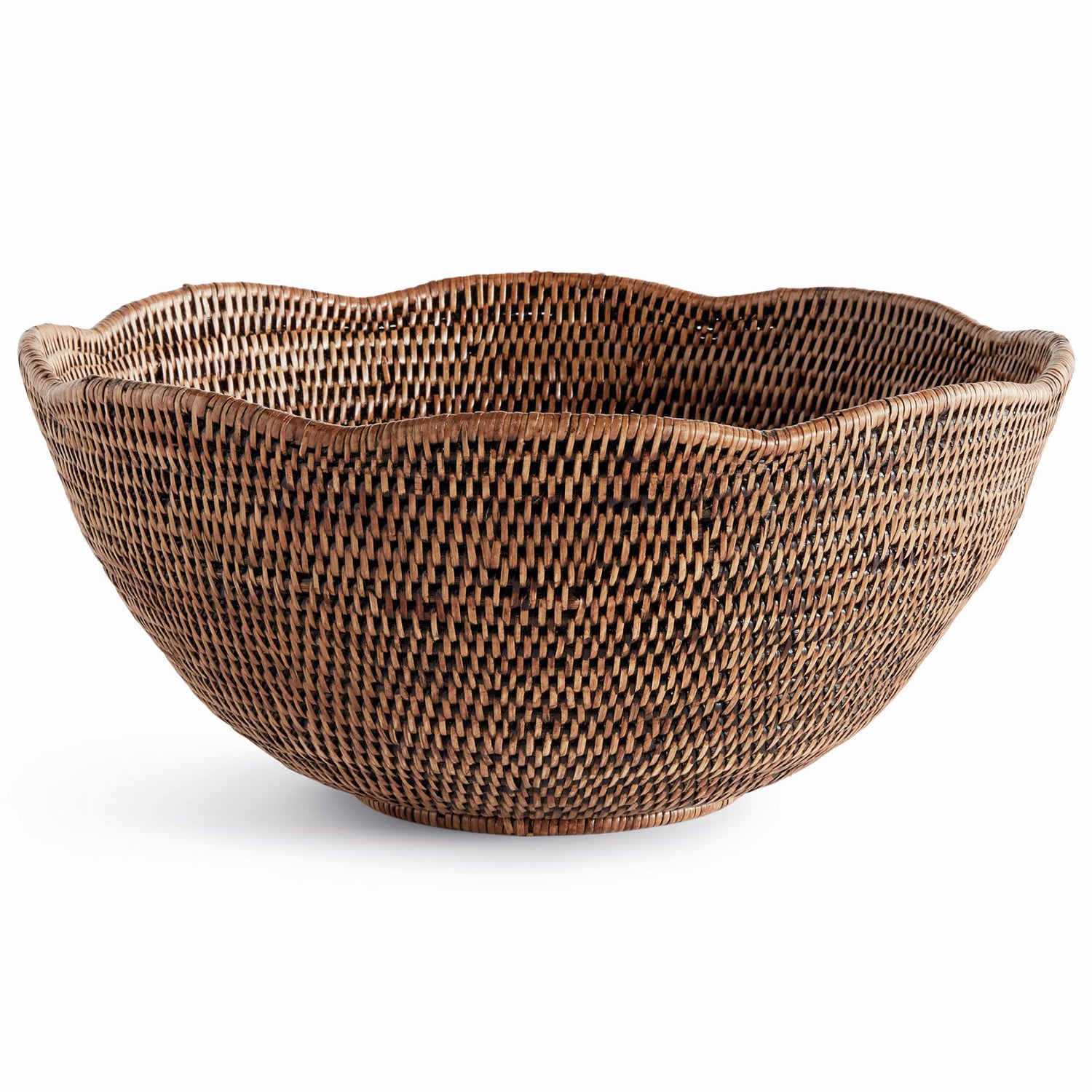 Burma Rattan Scalloped Edge Bowl