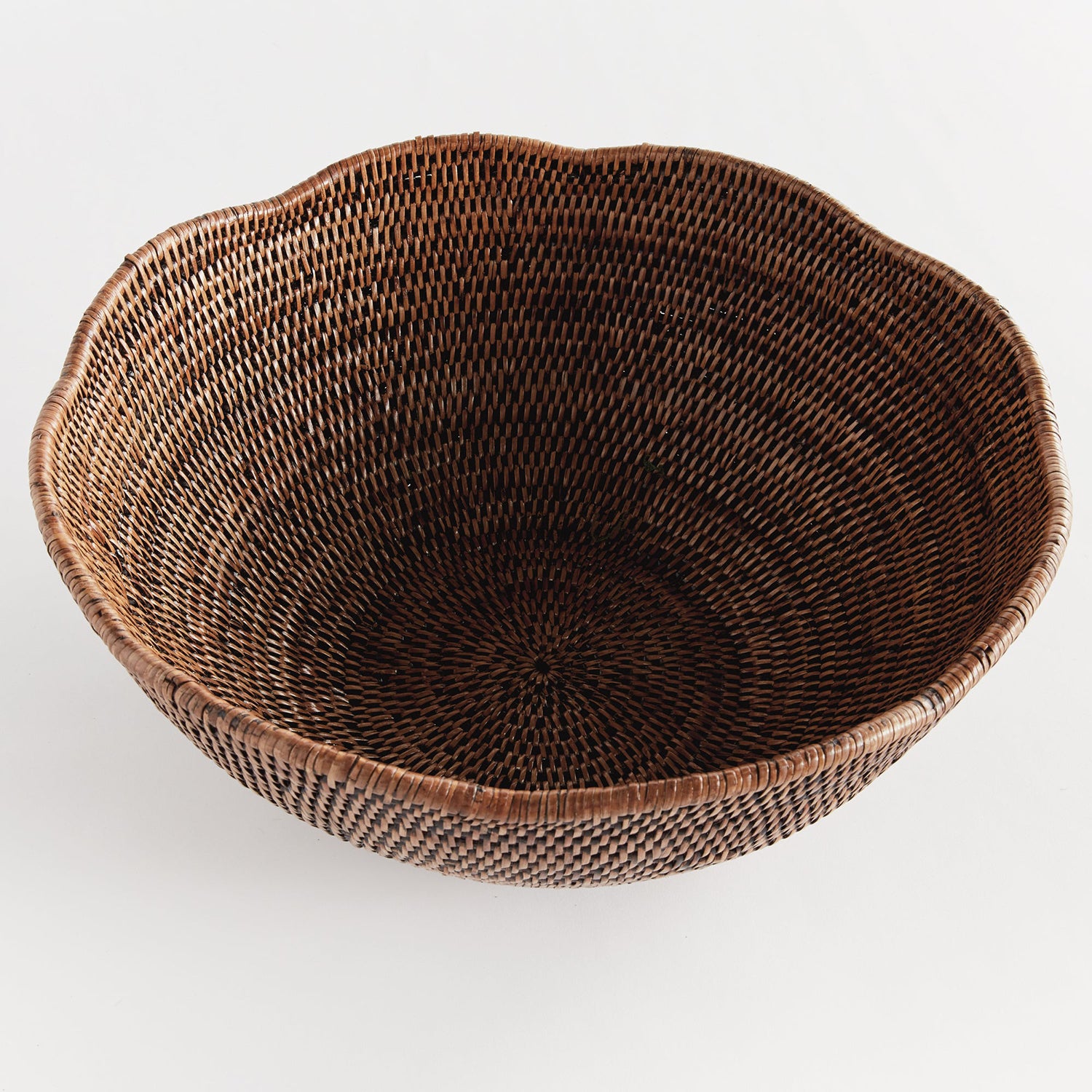 Burma Rattan Scalloped Edge Bowl