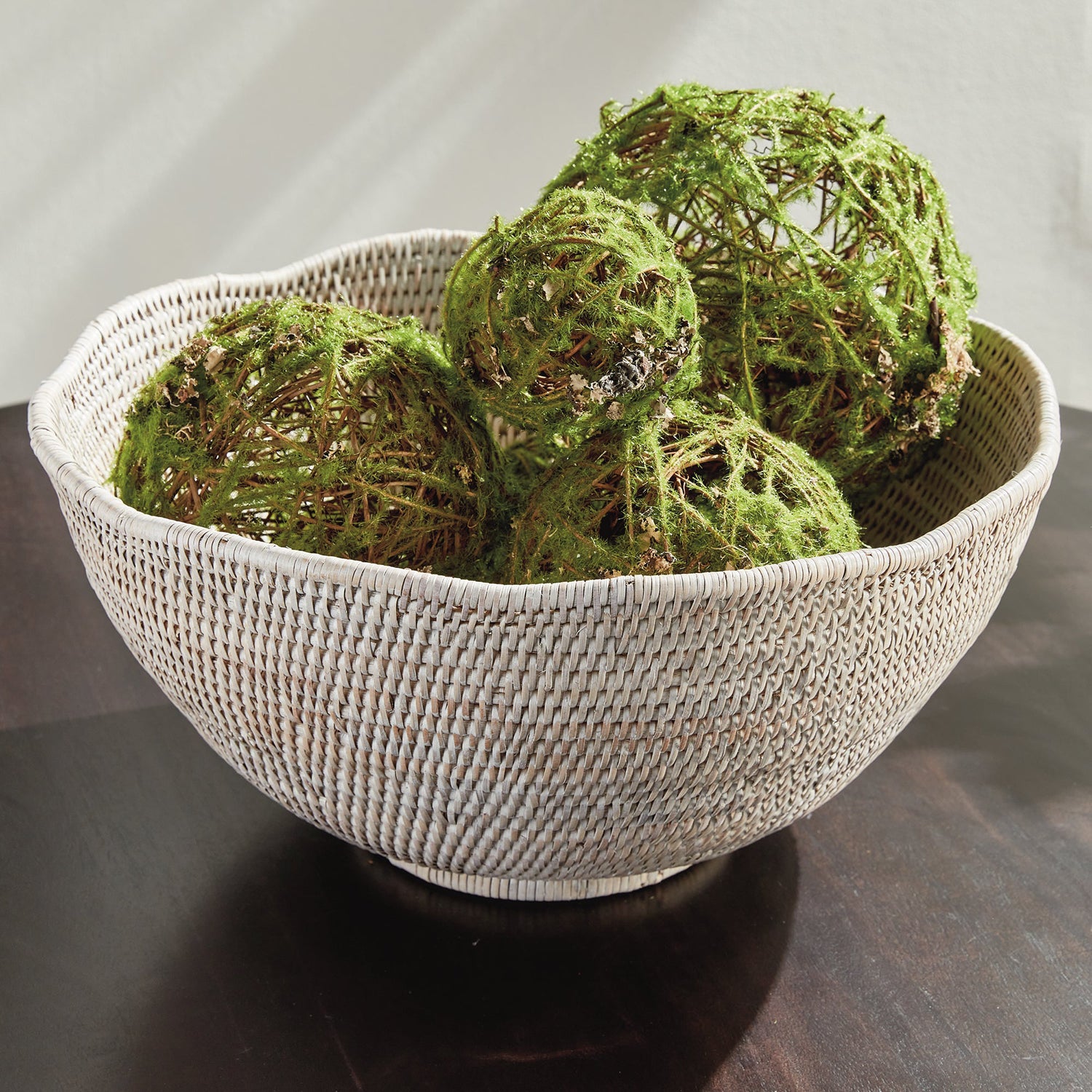 Burma Rattan Scalloped Edge Bowl