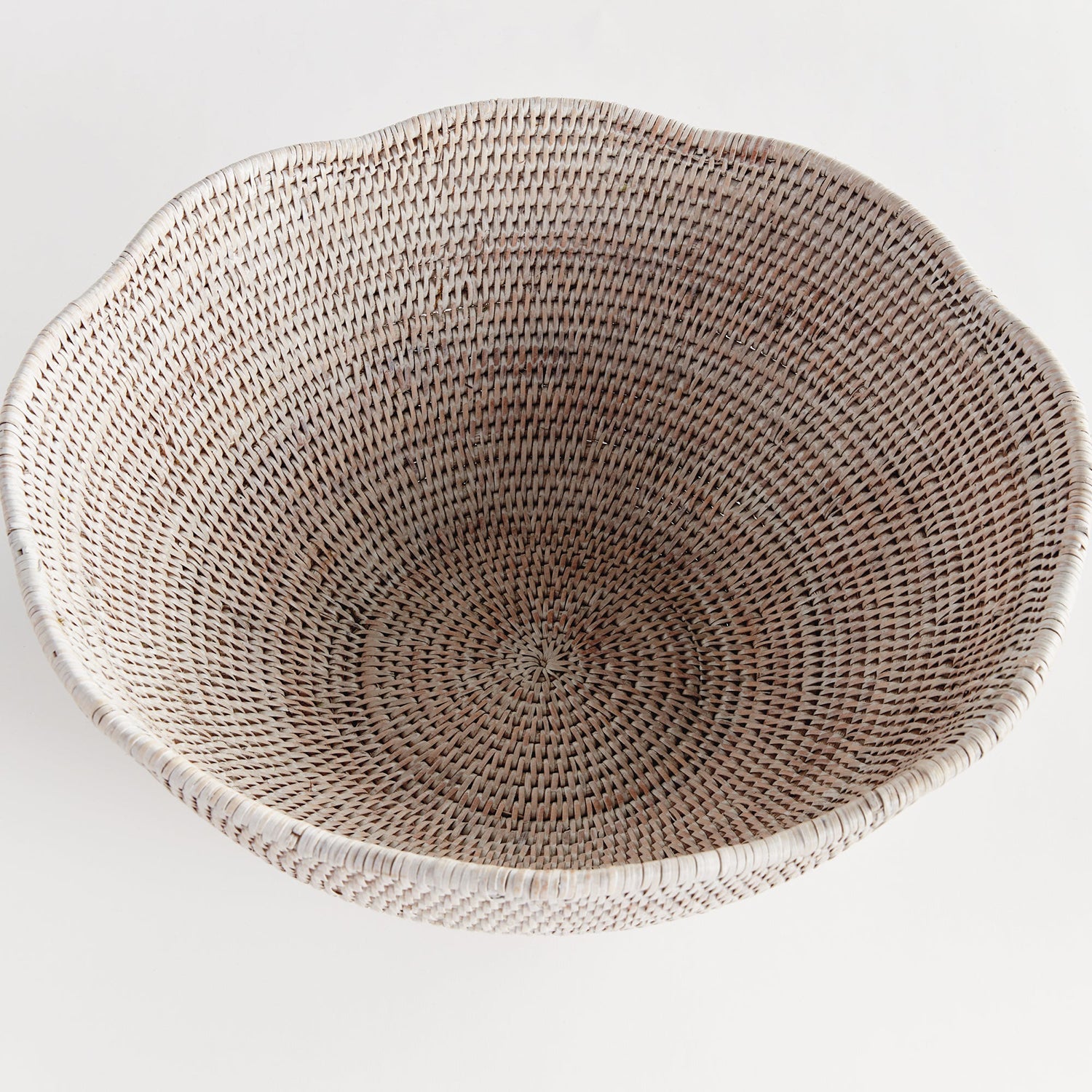 Burma Rattan Scalloped Edge Bowl