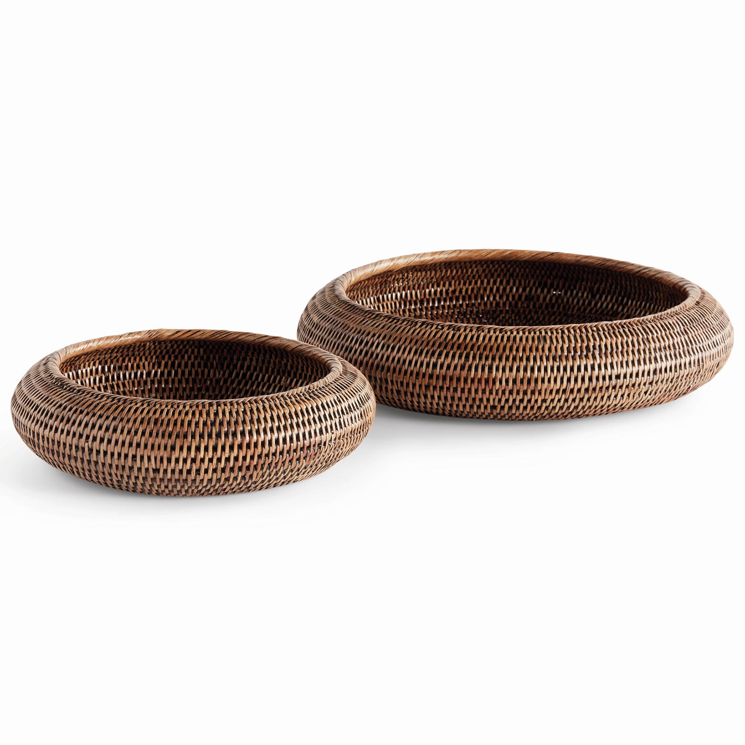 Burma Rattan Shallow Display Bowl Set of 2