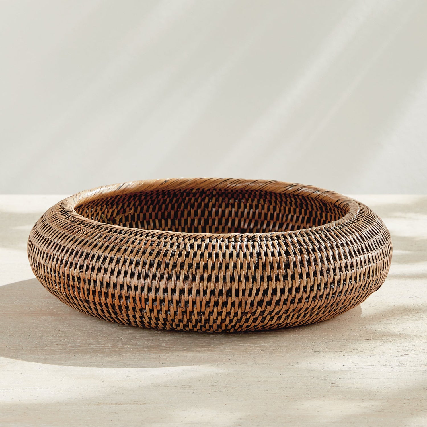 Burma Rattan Shallow Display Bowl Set of 2