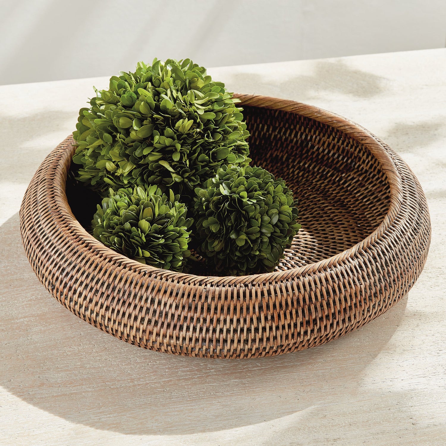 Burma Rattan Shallow Display Bowl Set of 2