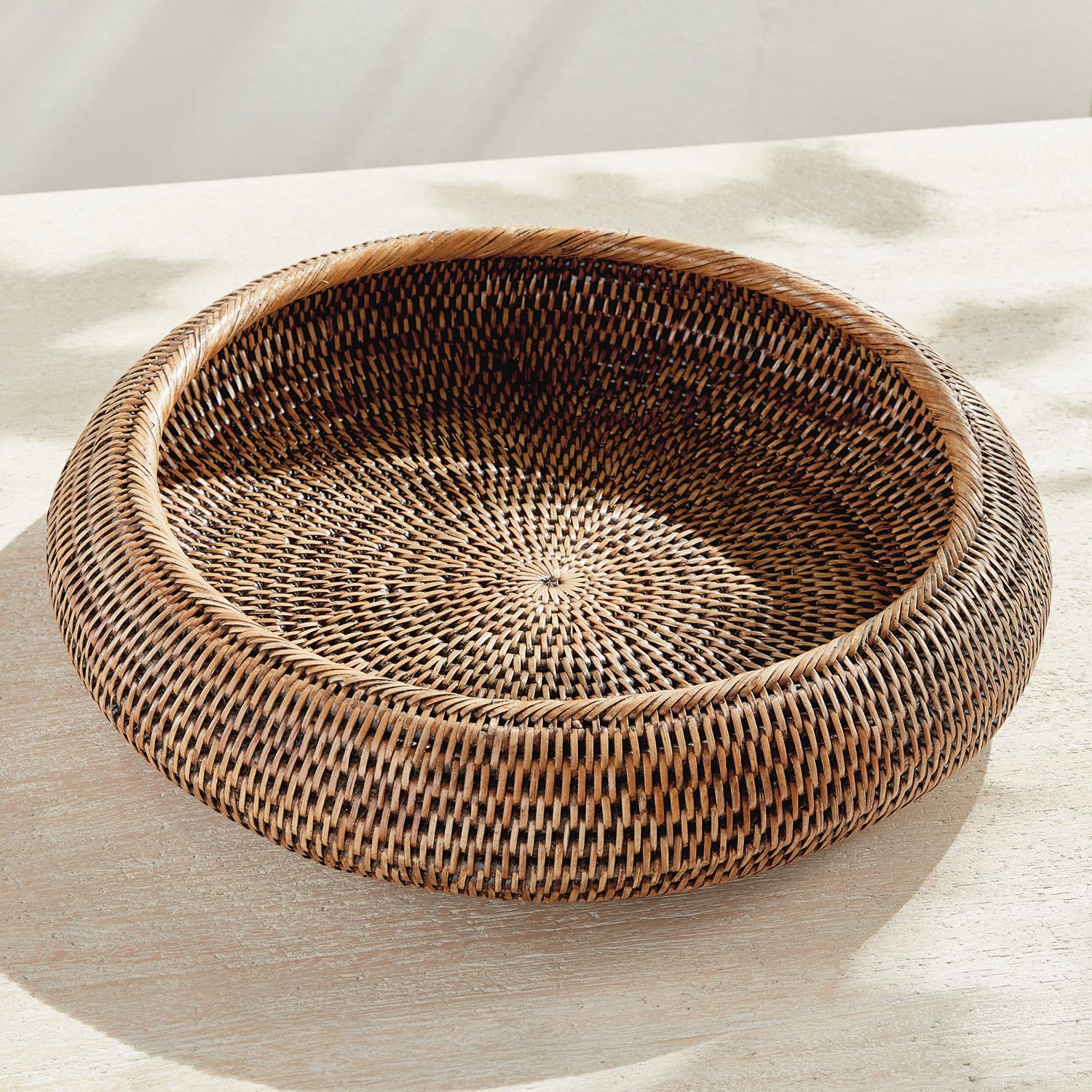 Burma Rattan Shallow Display Bowl Set of 2