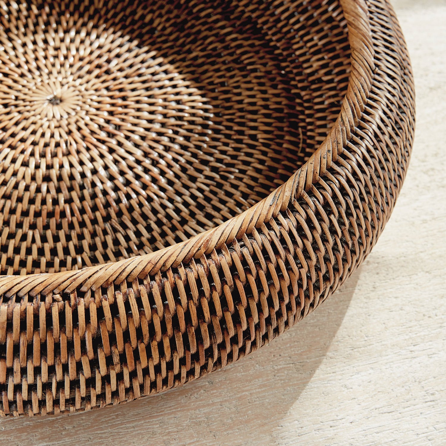 Burma Rattan Shallow Display Bowl Set of 2