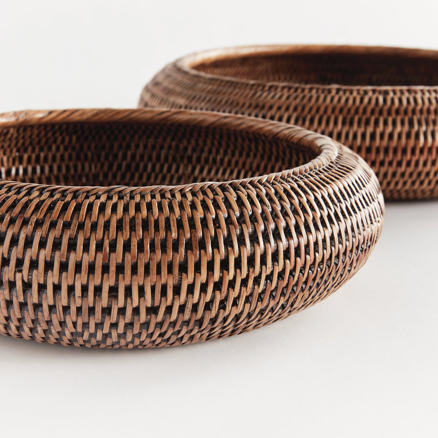 Burma Rattan Shallow Display Bowl Set of 2