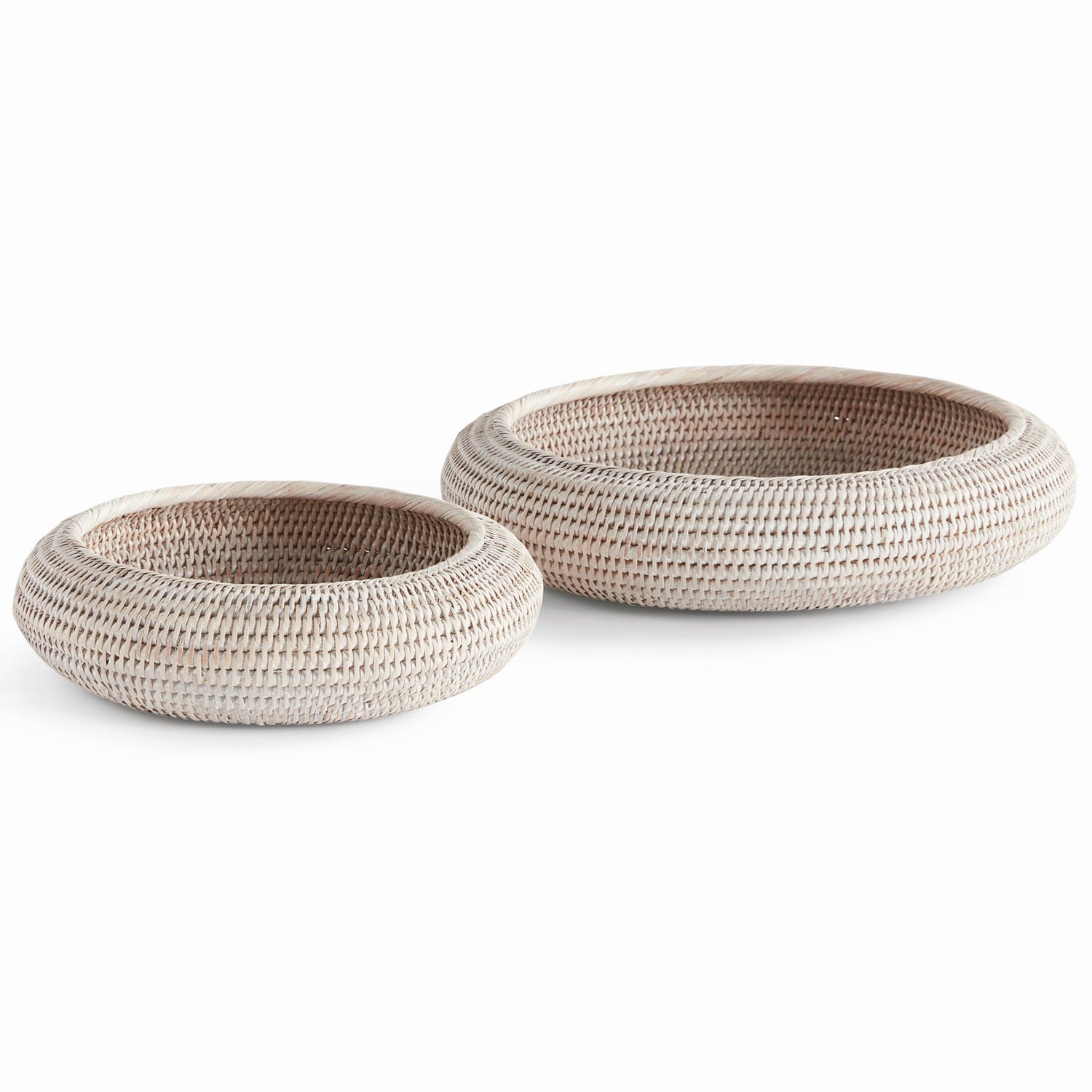 Burma Rattan Shallow Display Bowl Set of 2