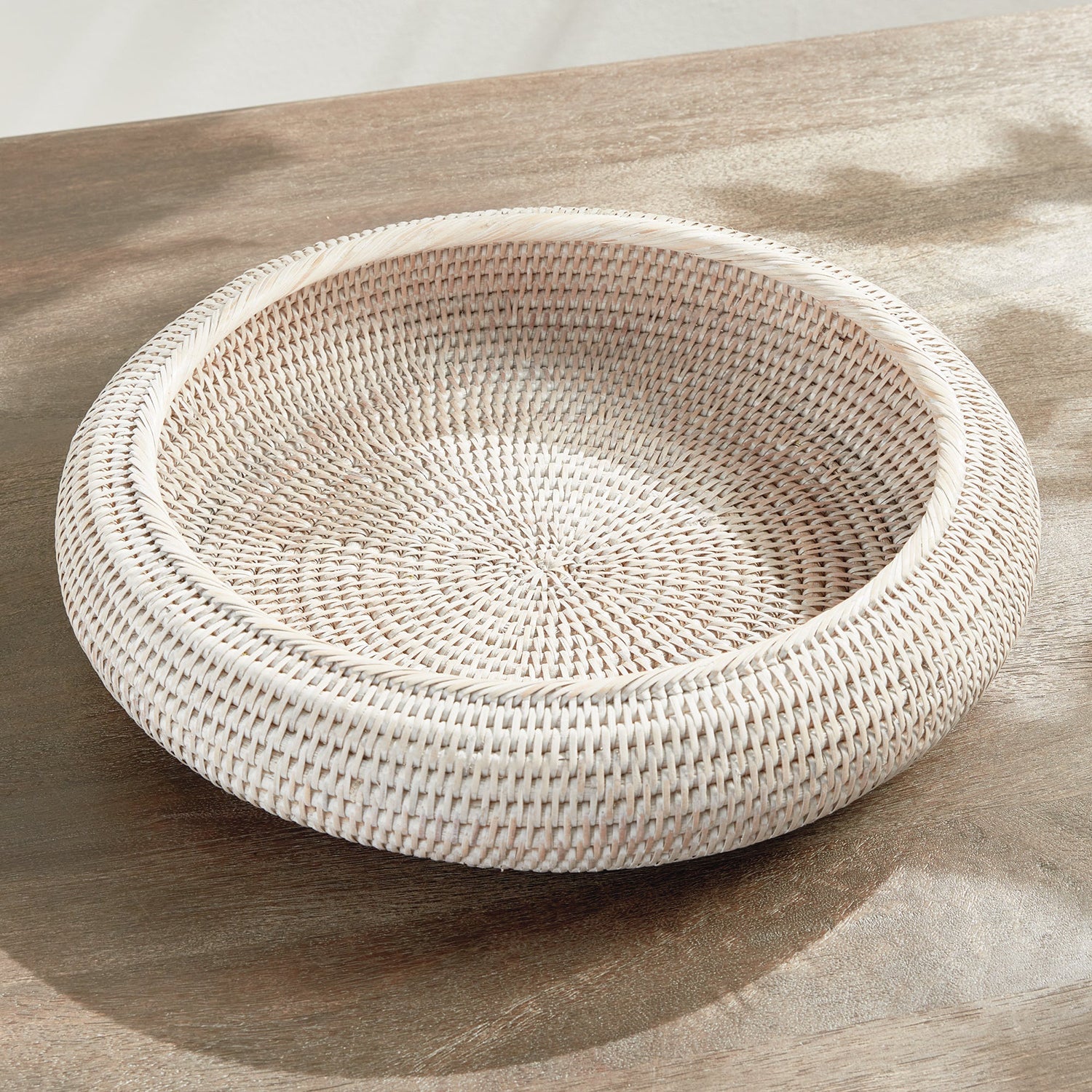 Burma Rattan Shallow Display Bowl Set of 2