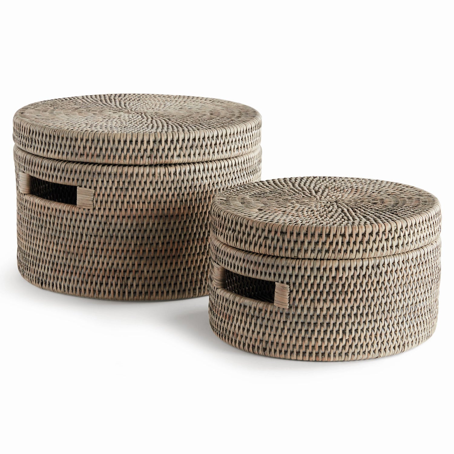 Burma Rattan Round Lidded Box Set of 2
